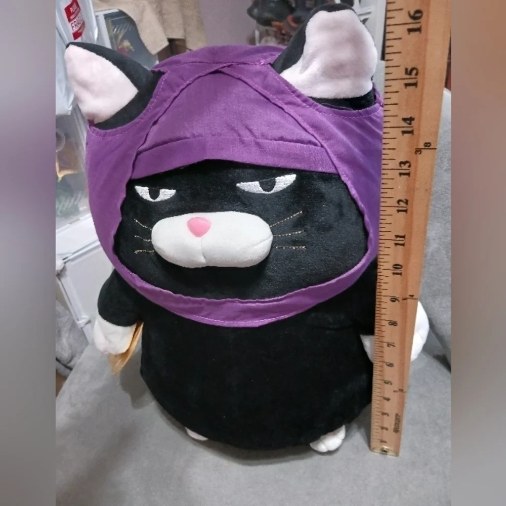 Amuse ninja cat plush blk/purple